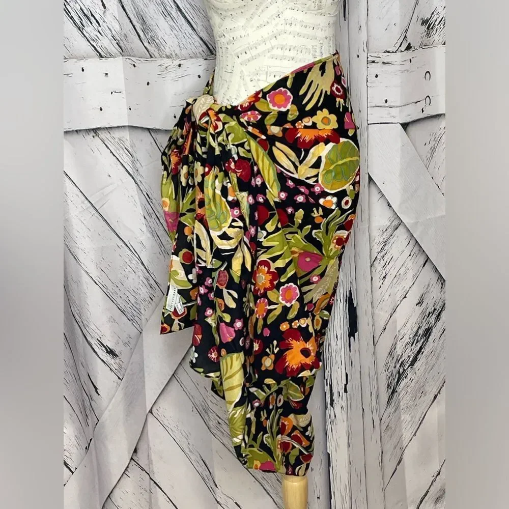 NWT Pottery Barn Sarong With Carrier Bag Floral OS